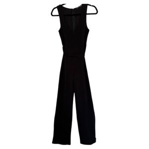 Naked Wardrobe Black Sleeveless V-Neck Wide-Leg Jumpsuit XS/S